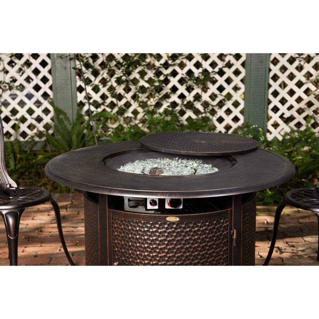 Fire Sense 42" Weyland Round Aluminum Propane Gas Fire Pit