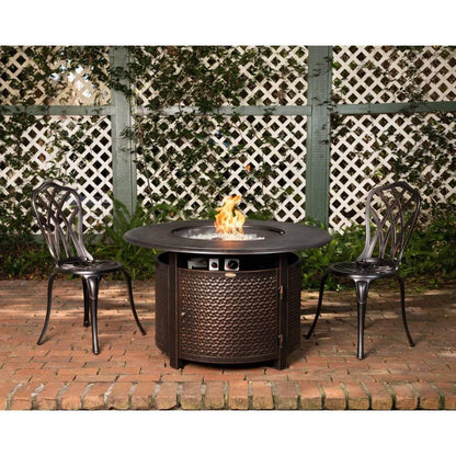 Fire Sense 42" Weyland Round Aluminum Propane Gas Fire Pit