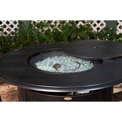 Fire Sense 42"/44" Thatcher Round Aluminum Propane Gas Fire Pit