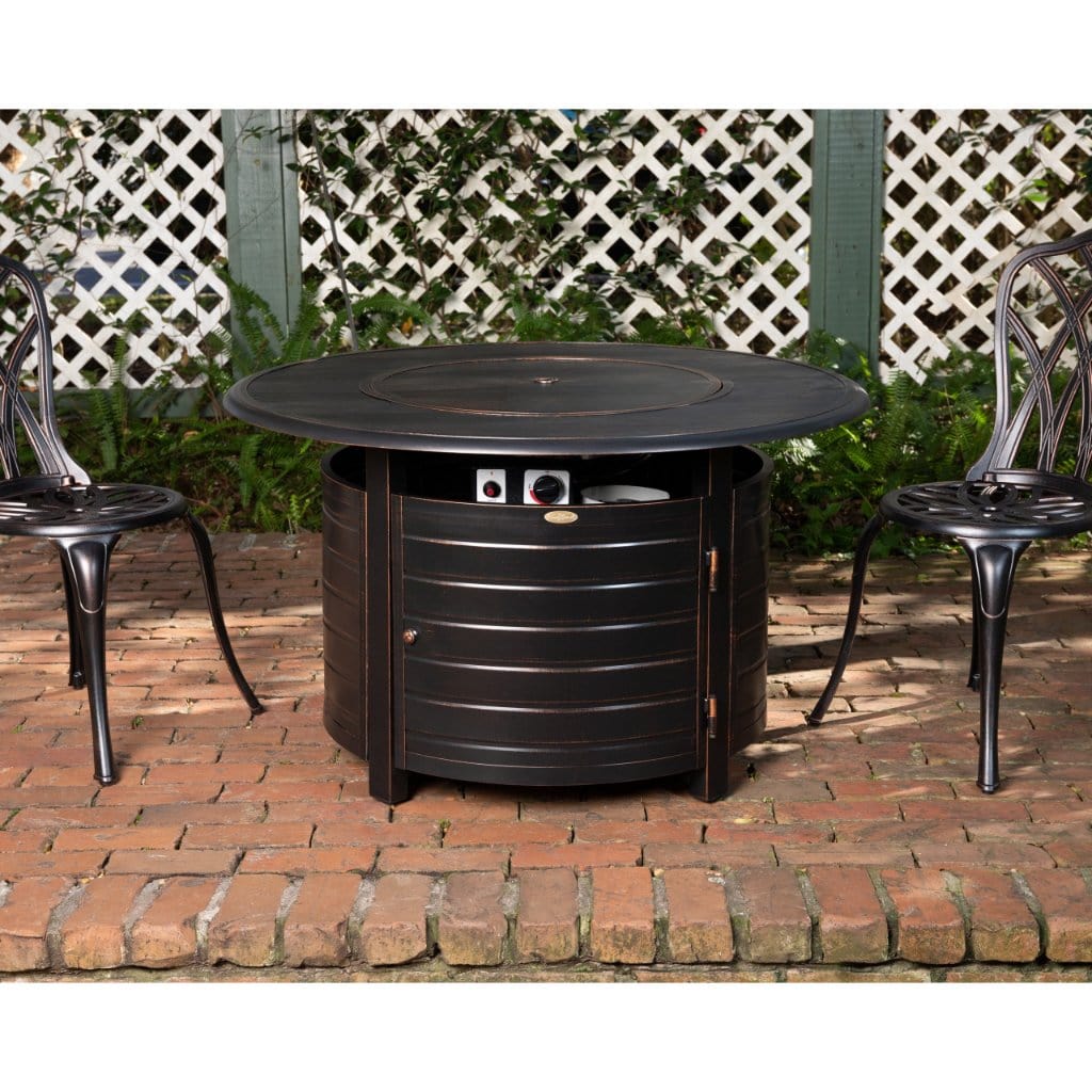 Fire Sense 42"/44" Thatcher Round Aluminum Propane Gas Fire Pit