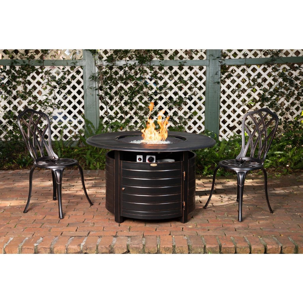 Fire Sense 42"/44" Thatcher Round Aluminum Propane Gas Fire Pit