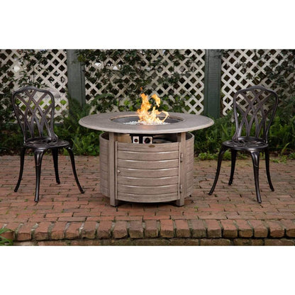 Fire Sense 42"/44" Thatcher Round Aluminum Propane Gas Fire Pit