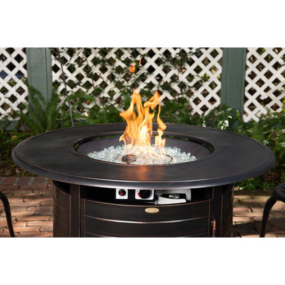 Fire Sense 42"/44" Thatcher Round Aluminum Propane Gas Fire Pit