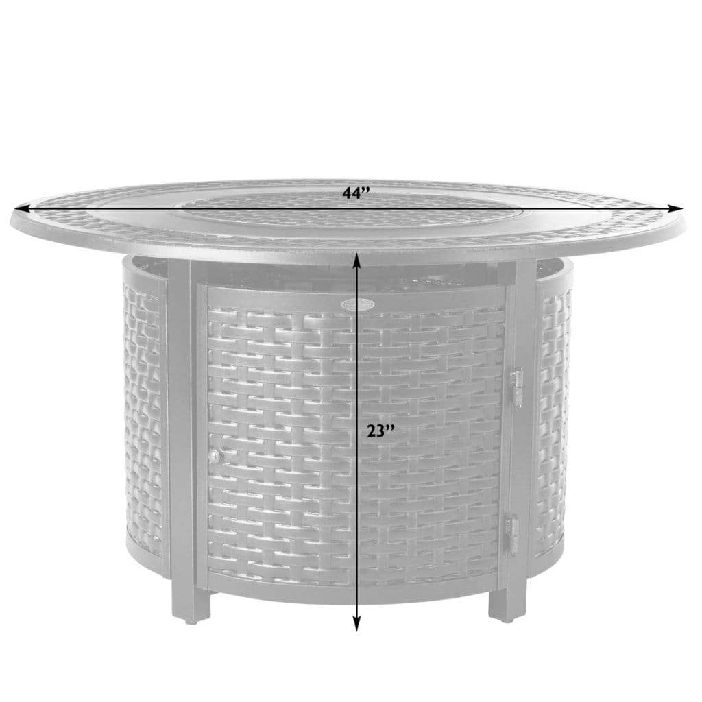 Fire Sense 44" Bellante Round Woven Aluminum Propane Gas Fire Pit