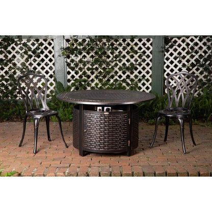 Fire Sense 44" Bellante Round Woven Aluminum Propane Gas Fire Pit