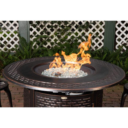 Fire Sense 44" Bellante Round Woven Aluminum Propane Gas Fire Pit