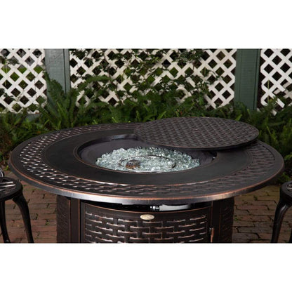 Fire Sense 44" Bellante Round Woven Aluminum Propane Gas Fire Pit