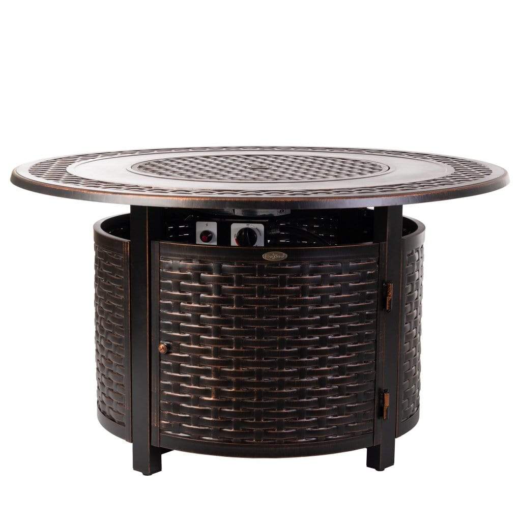 Fire Sense 44" Bellante Round Woven Aluminum Propane Gas Fire Pit