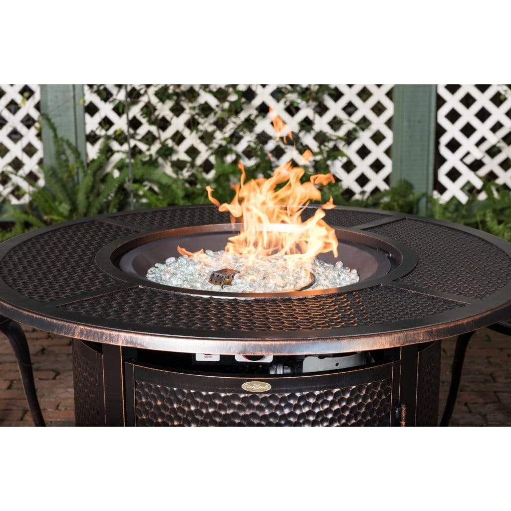 Fire Sense 44" Briarwood Round Hammered Aluminum Propane Gas Fire Pit