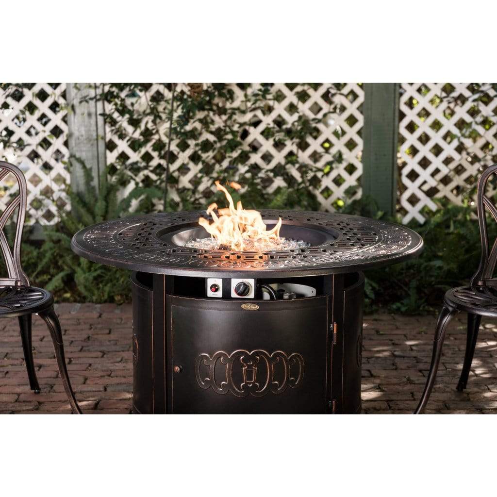 Fire Sense 44" Dynasty Round Aluminum Propane Gas Fire Pit