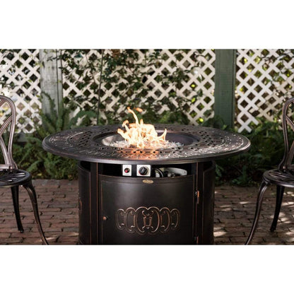 Fire Sense 44" Dynasty Round Aluminum Propane Gas Fire Pit