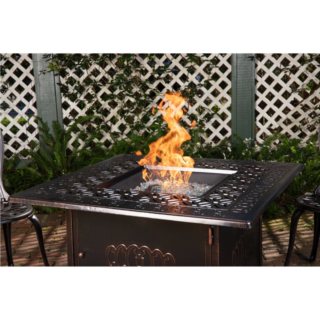 Fire Sense 44" Dynasty Square Aluminum Propane Gas Fire Pit