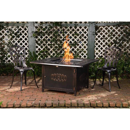 Fire Sense 44" Dynasty Square Aluminum Propane Gas Fire Pit