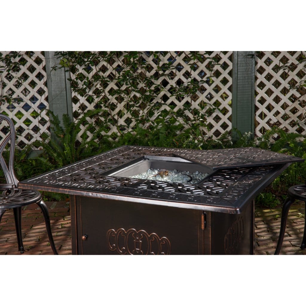 Fire Sense 44" Dynasty Square Aluminum Propane Gas Fire Pit