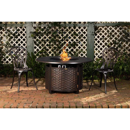 Fire Sense 44" Florence Woven Round Aluminum Propane Gas Fire Pit