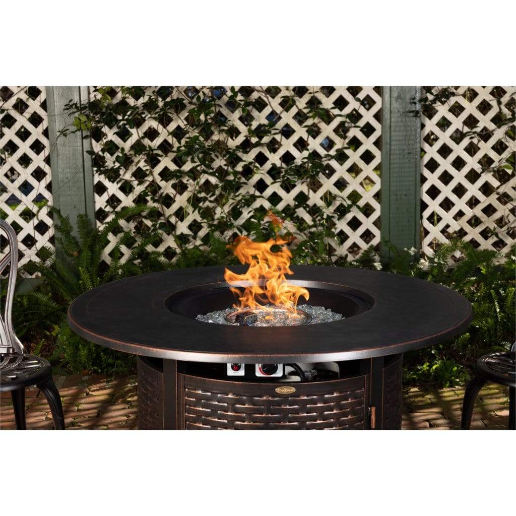 Fire Sense 44" Florence Woven Round Aluminum Propane Gas Fire Pit