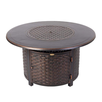 Fire Sense 44" Florence Woven Round Aluminum Propane Gas Fire Pit