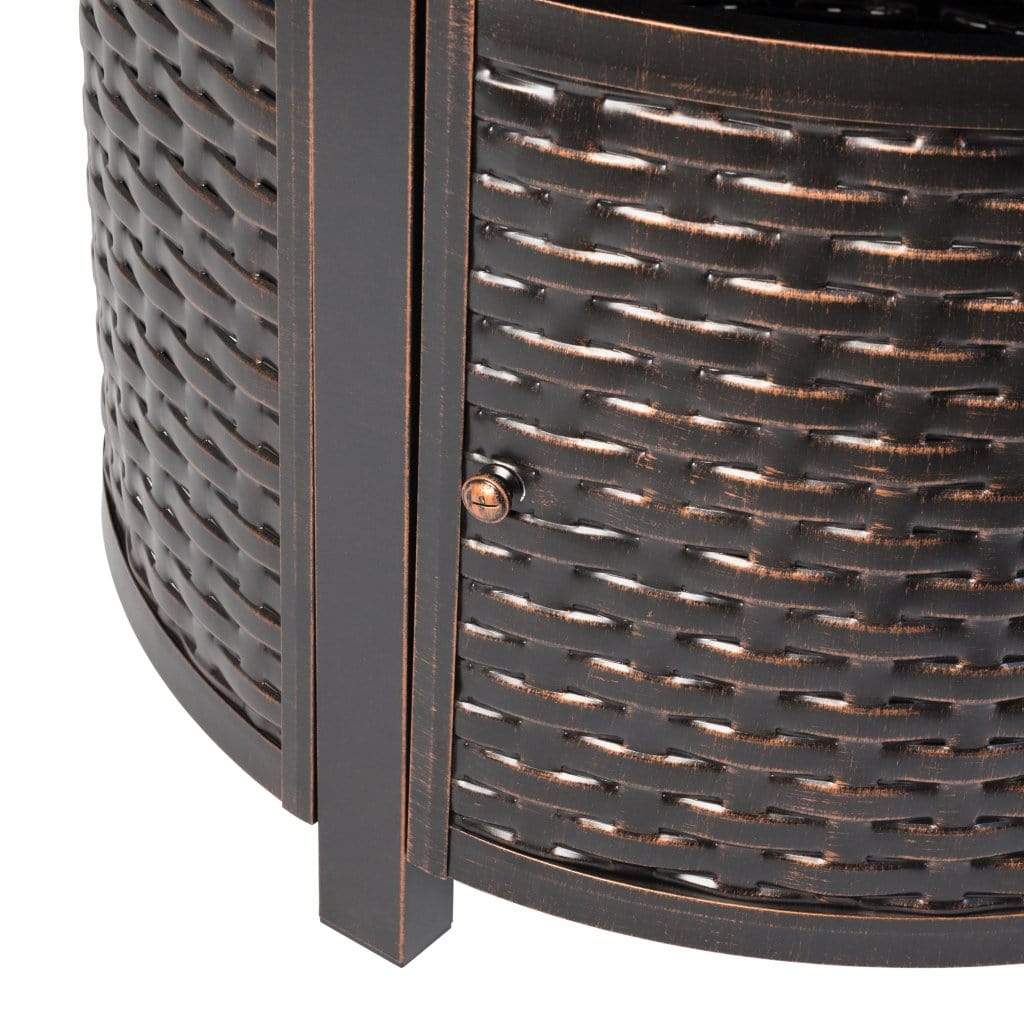 Fire Sense 44" Florence Woven Round Aluminum Propane Gas Fire Pit