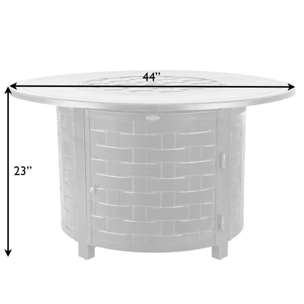 Fire Sense 44" Perissa Woven Round Aluminum Propane Gas Fire Pit