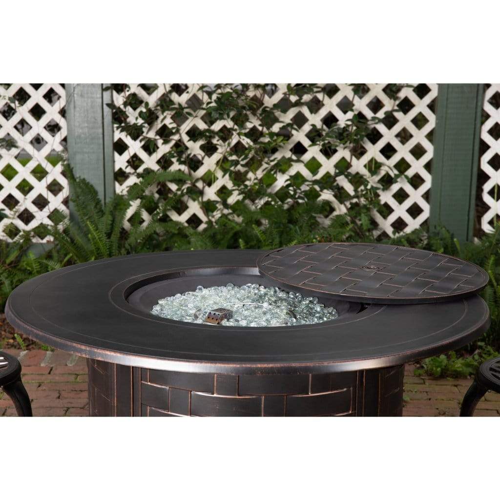 Fire Sense 44" Perissa Woven Round Aluminum Propane Gas Fire Pit