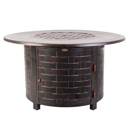 Fire Sense 44" Perissa Woven Round Aluminum Propane Gas Fire Pit