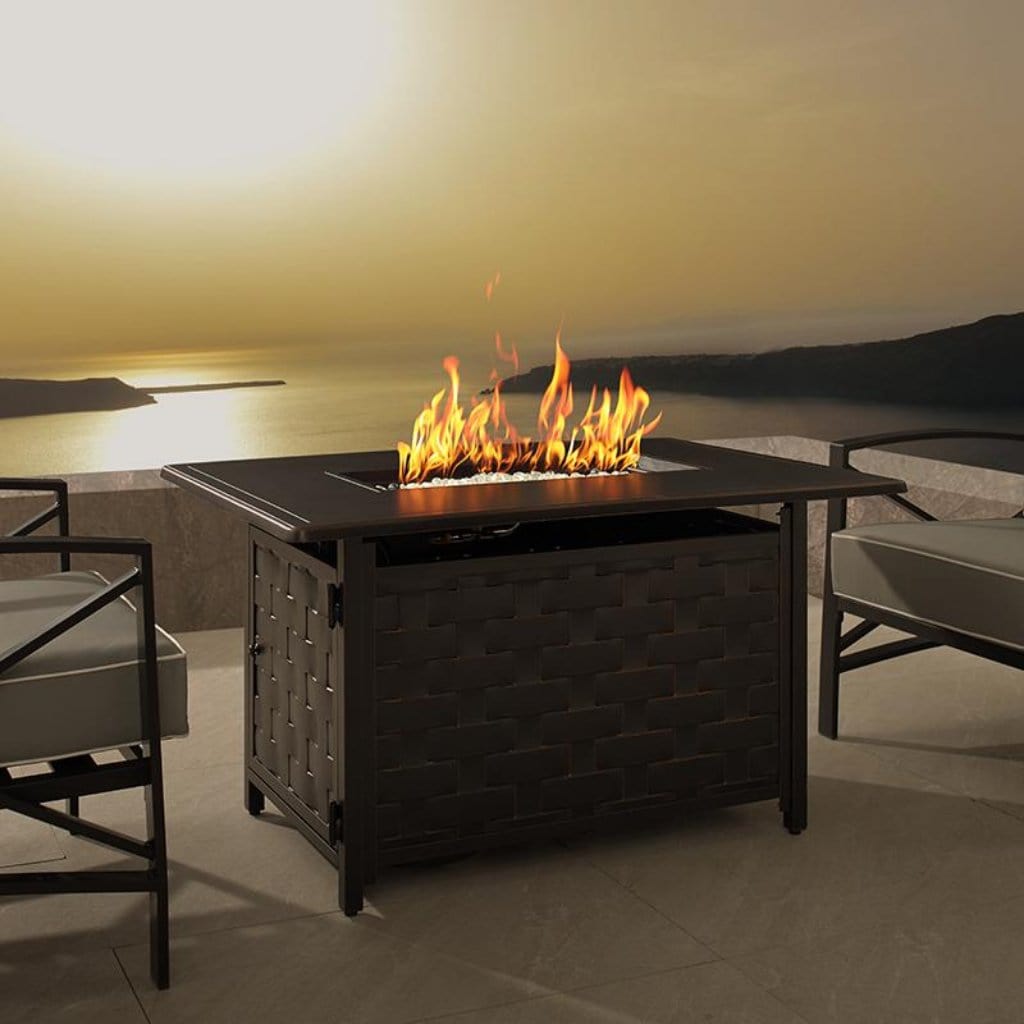 Fire Sense 44" Preston Rectangular Aluminum Propane Gas Fire Pit