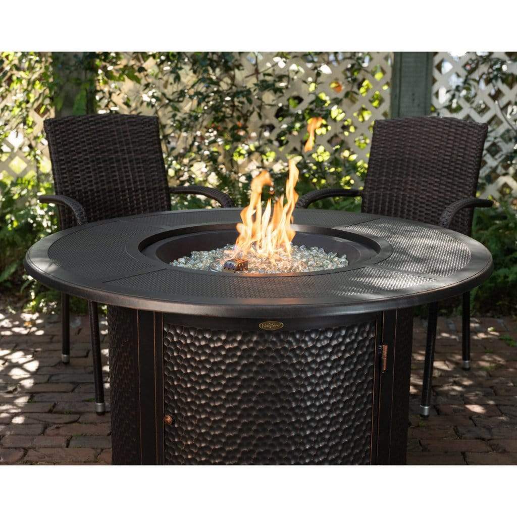 Fire Sense 44" Walkers Round Hammered Aluminum Propane Gas Fire Pit