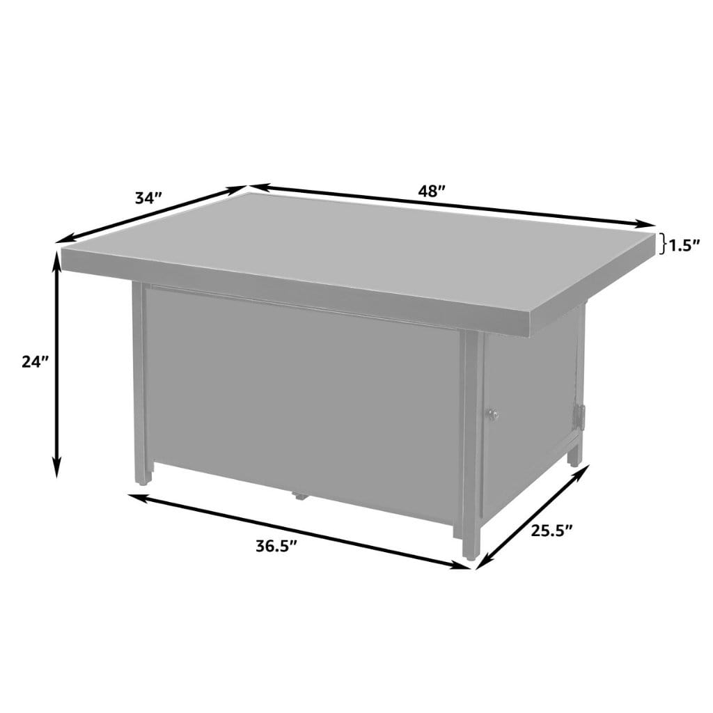 Fire Sense 48" Armstrong Rectangular Aluminum Propane Gas Fire Pit