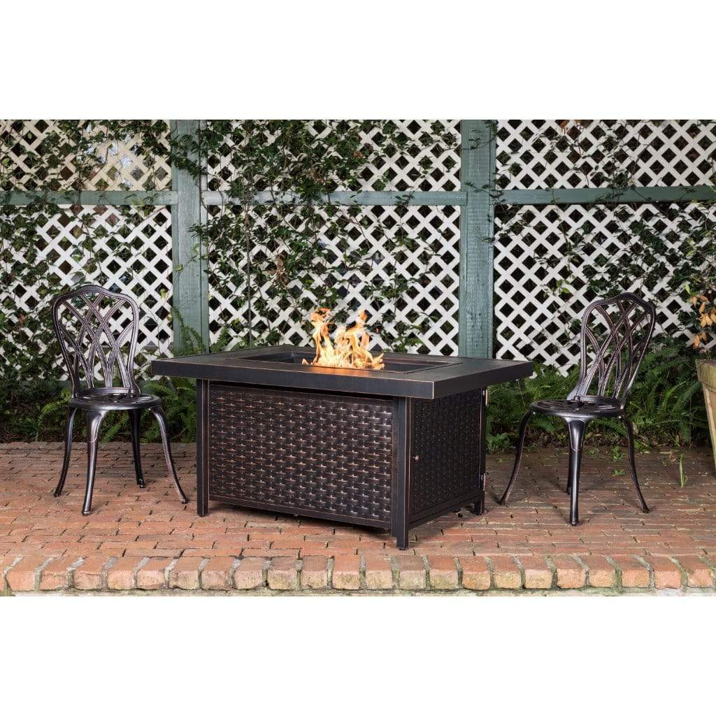 Fire Sense 48" Baker Aluminum Rectangular Propane Gas Fire Pit