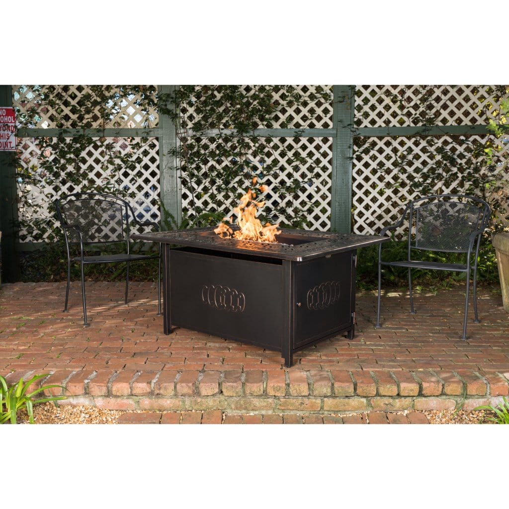 Fire Sense 48" Dynasty Rectangular Aluminum Propane Gas Fire Pit