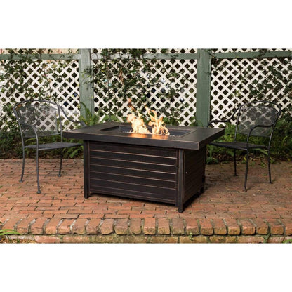 Fire Sense 48" Finn Rectangular Aluminum Propane Gas Fire Pit