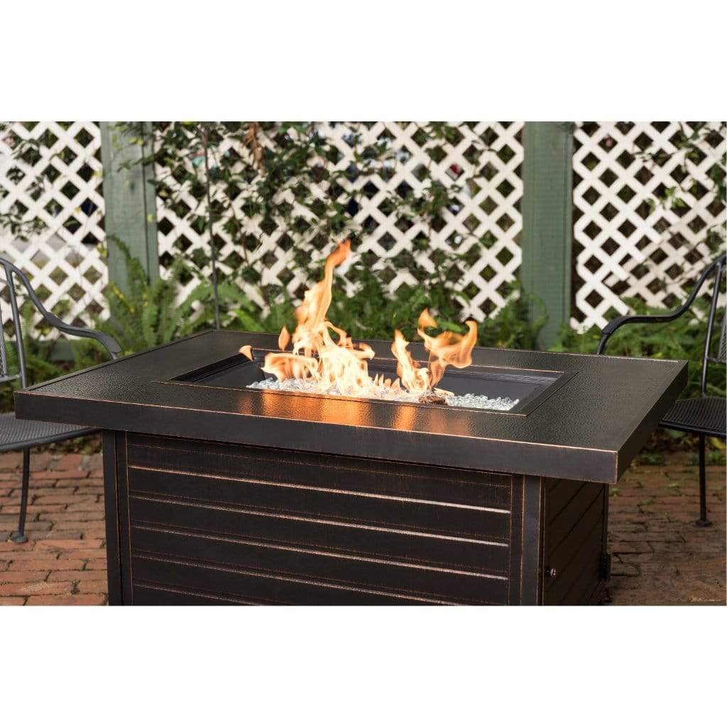 Fire Sense 48" Finn Rectangular Aluminum Propane Gas Fire Pit