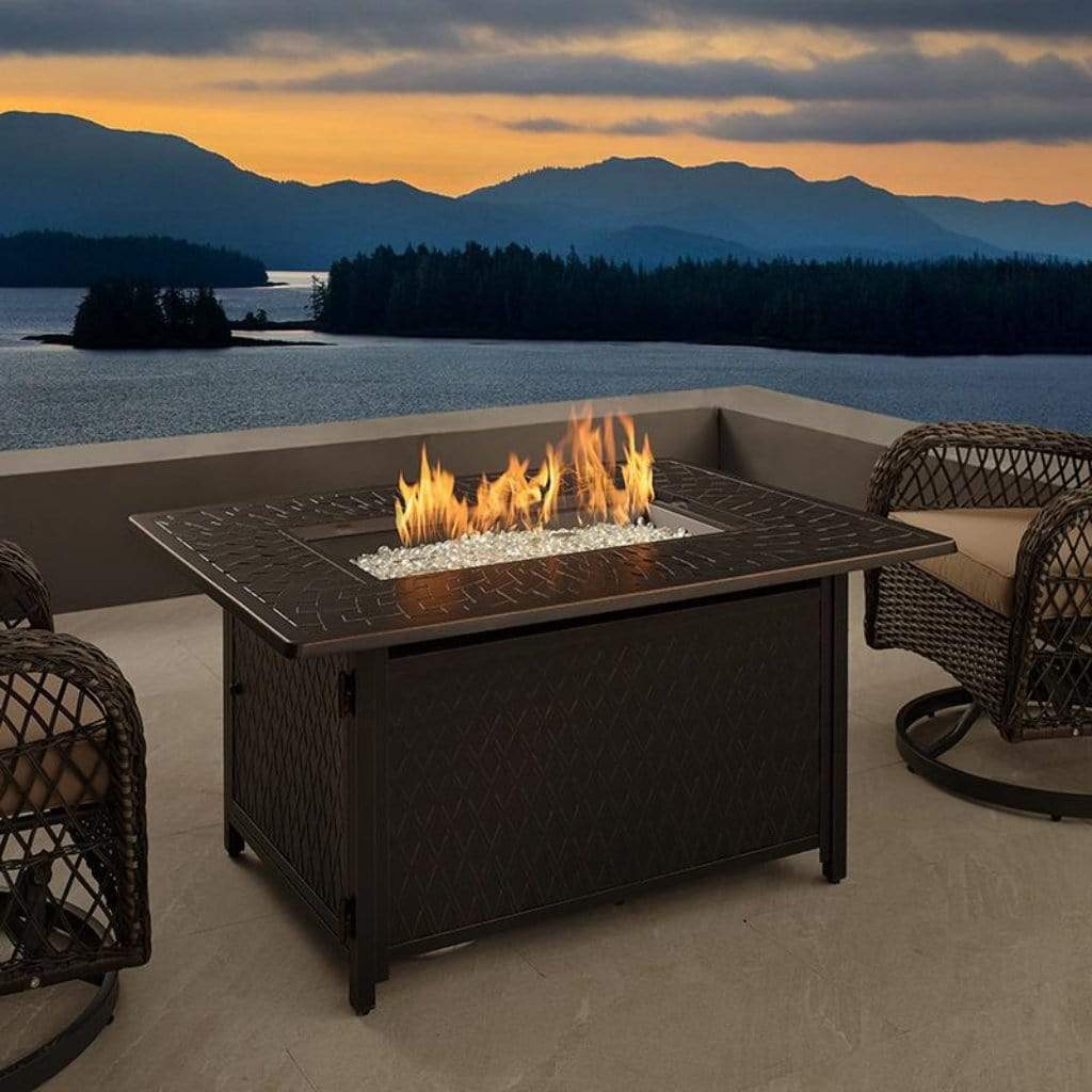 Fire Sense 48" Mayfield Rectangular Aluminum Propane Gas Fire Pit