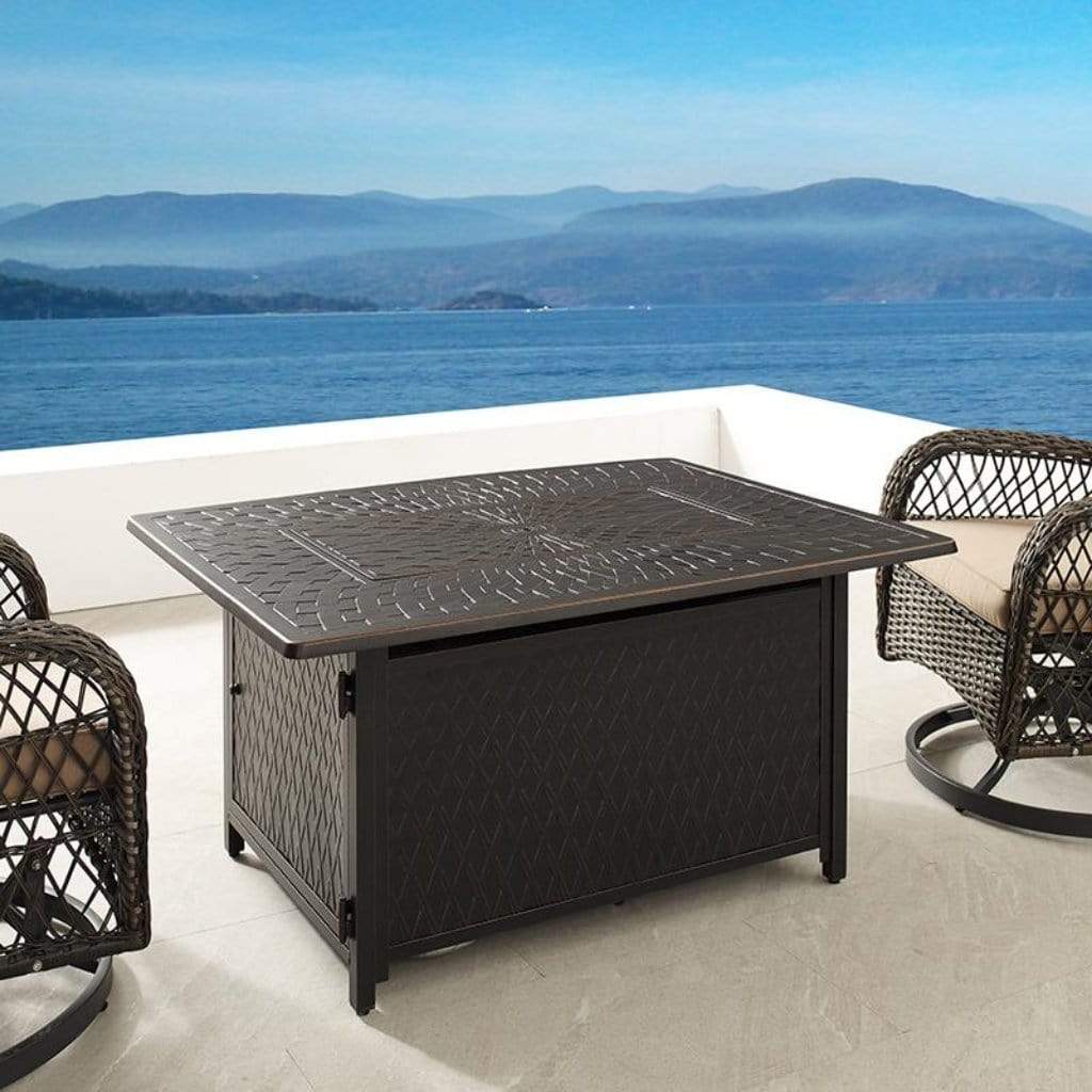 Fire Sense 48" Mayfield Rectangular Aluminum Propane Gas Fire Pit