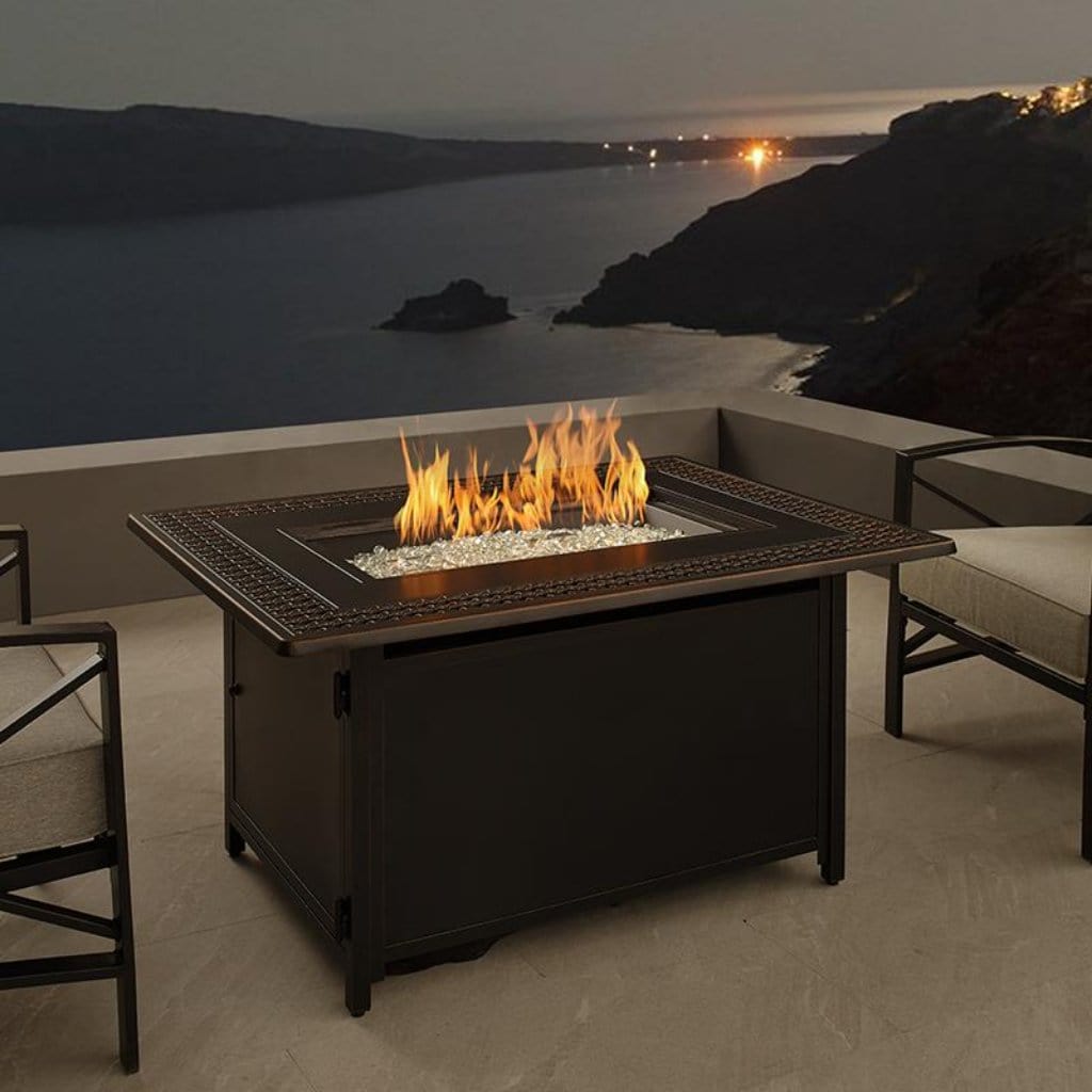 Fire Sense 48" Perkins Rectangular Aluminum Propane Gas Fire Pit