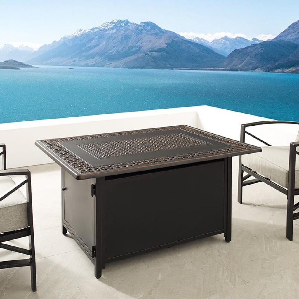 Fire Sense 48" Perkins Rectangular Aluminum Propane Gas Fire Pit