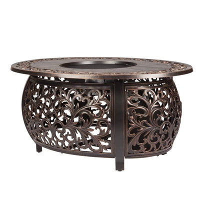 Fire Sense 48" Toulon Oval Cast Aluminum Propane Gas Fire Pit