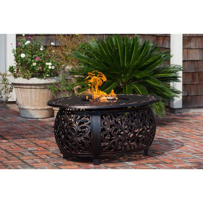 Fire Sense 48" Toulon Oval Cast Aluminum Propane Gas Fire Pit