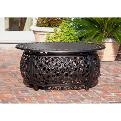 Fire Sense 48" Toulon Oval Cast Aluminum Propane Gas Fire Pit