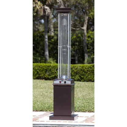 Fire Sense 87" Hammered Bronze Finish Square Flame Propane Gas Patio Heater