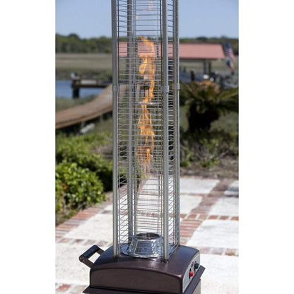 Fire Sense 87" Hammered Bronze Finish Square Flame Propane Gas Patio Heater