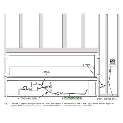 Firegear 2-Pin Non-LED Battery Pack Extension Wire for Kalea Bay Non-LED Gas Fireplace