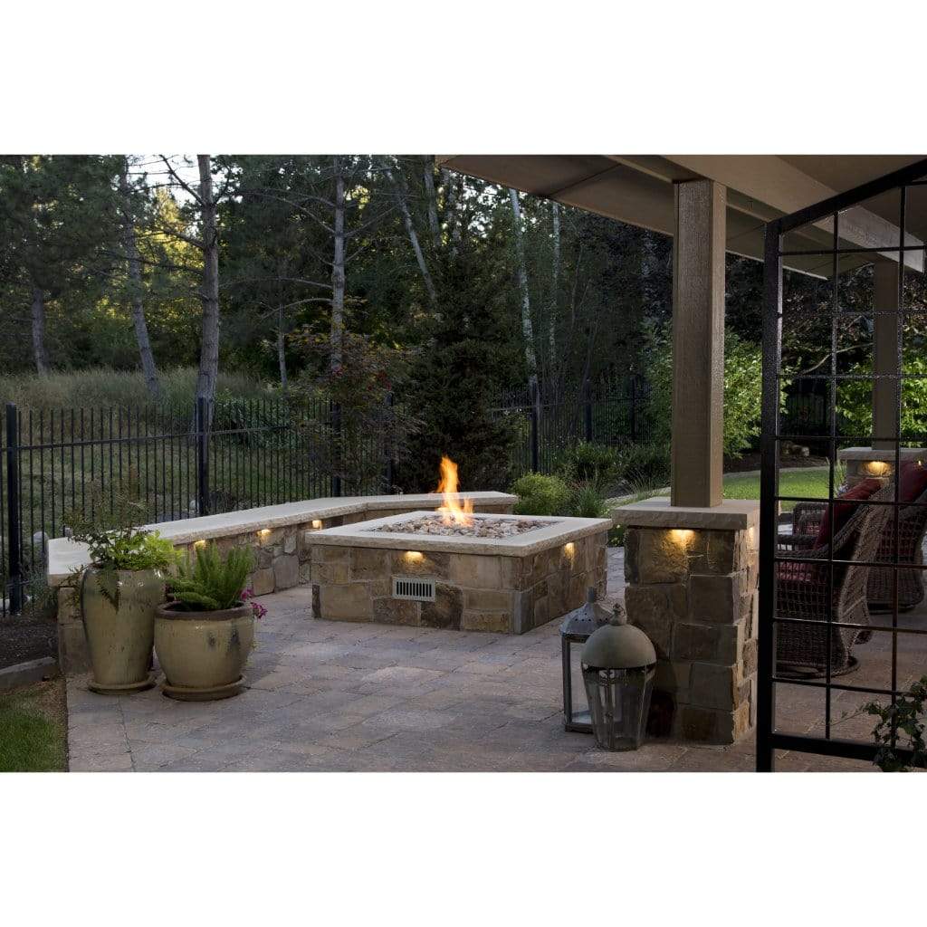 Firegear 20" Square Drop-In Pan Paver Ready Gas Fire Pit Package w/ Match Throw Ignition System