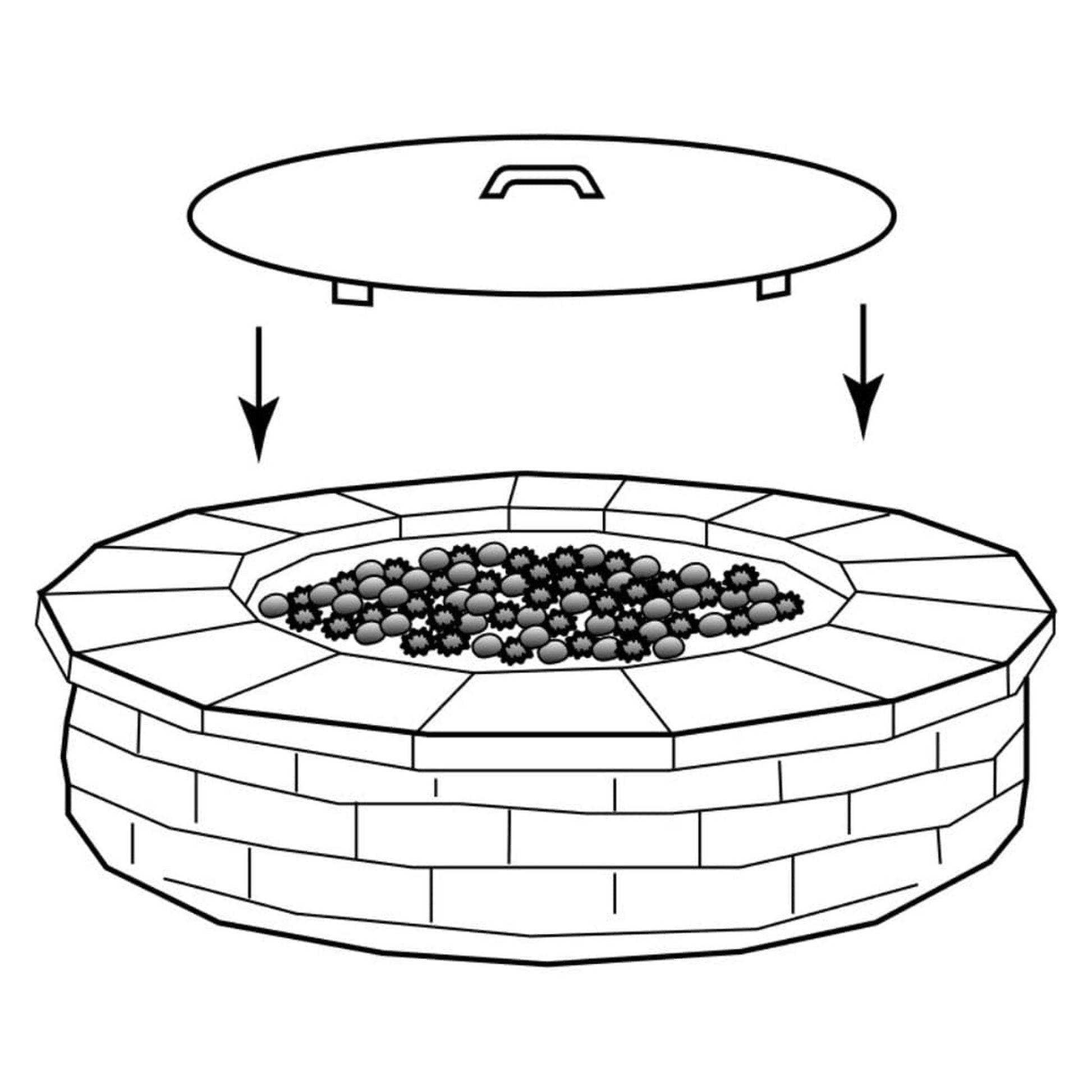 Firegear 22" Round Stainless Steel Fire Pit Lid With Handle for 19" Round Drop-In Pan