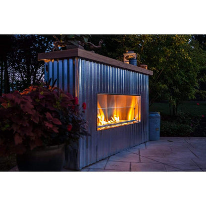 Firegear Kalea Bay LED 36" Linear Outdoor Stainless Steel Vent-Free Natural Gas Fireplace