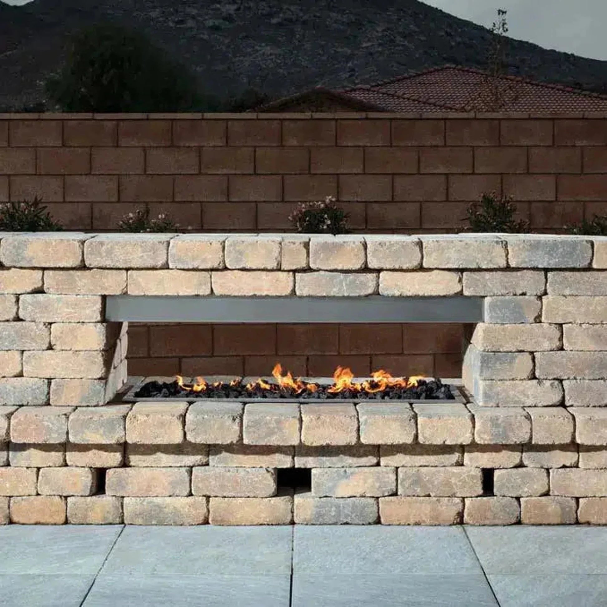 Firegear Kalea Bay LED 36" Linear Outdoor Stainless Steel Vent-Free Natural Gas Fireplace