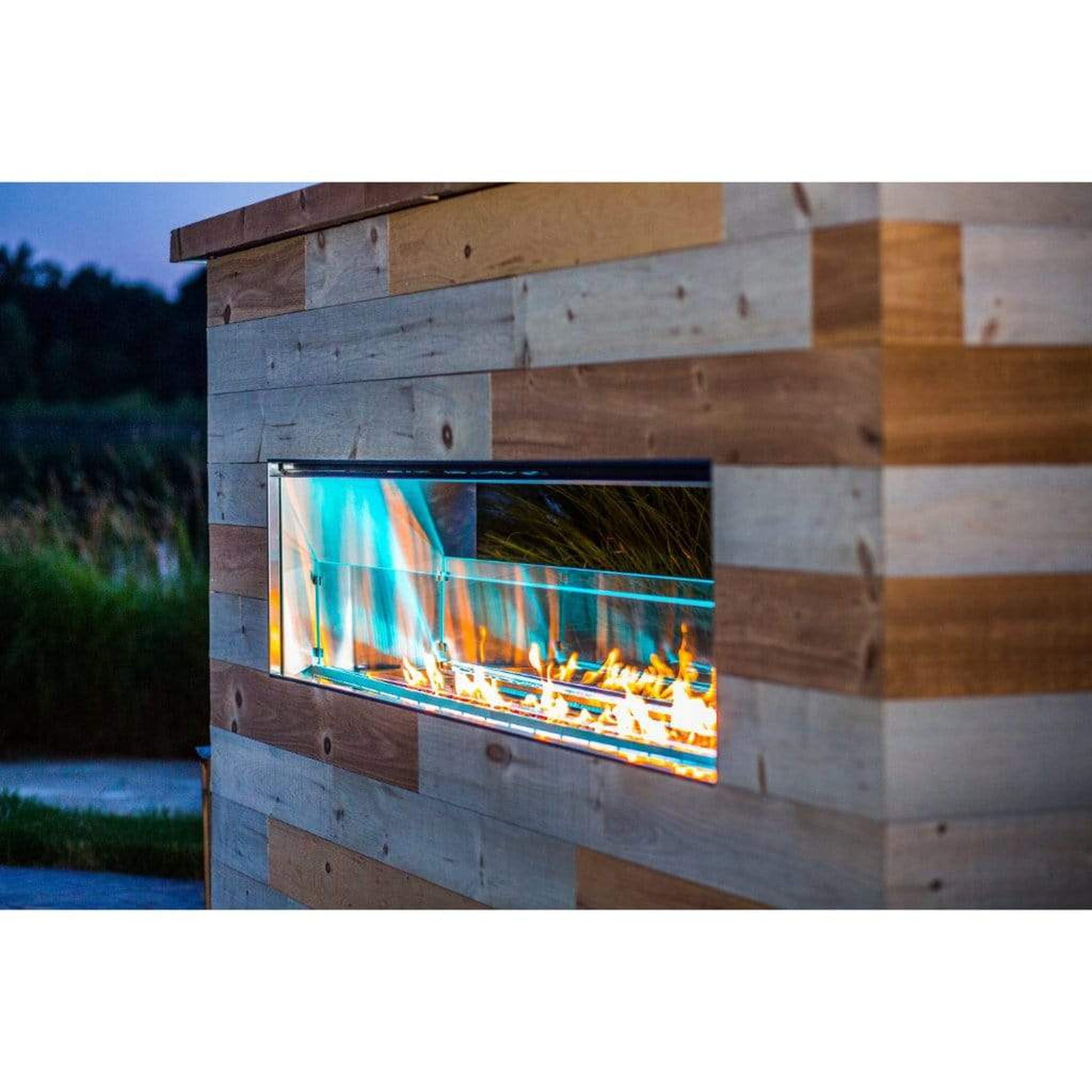 Firegear Kalea Bay LED 36" Linear Outdoor Stainless Steel Vent-Free Natural Gas Fireplace