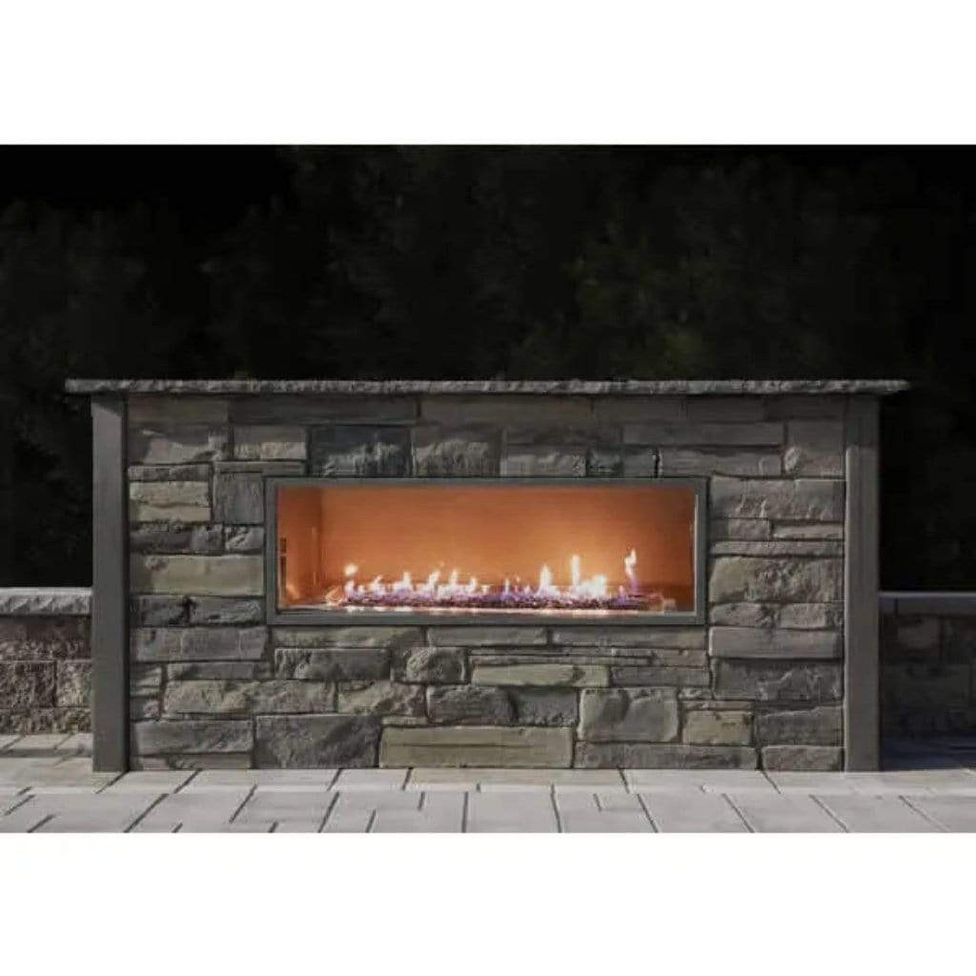 Firegear Kalea Bay LED 36" Linear Outdoor Stainless Steel Vent-Free Natural Gas Fireplace