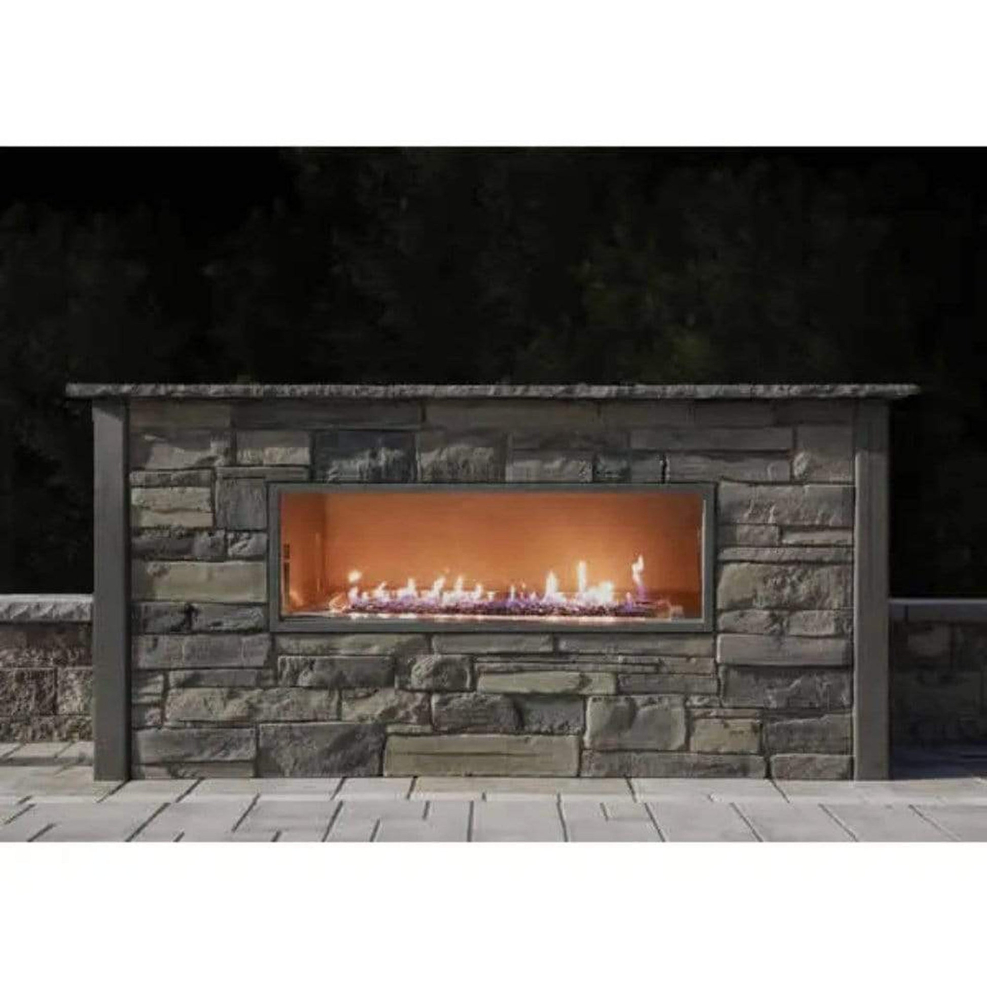 Firegear Kalea Bay LED 48" Linear Outdoor Stainless Steel Natural Gas Fireplace