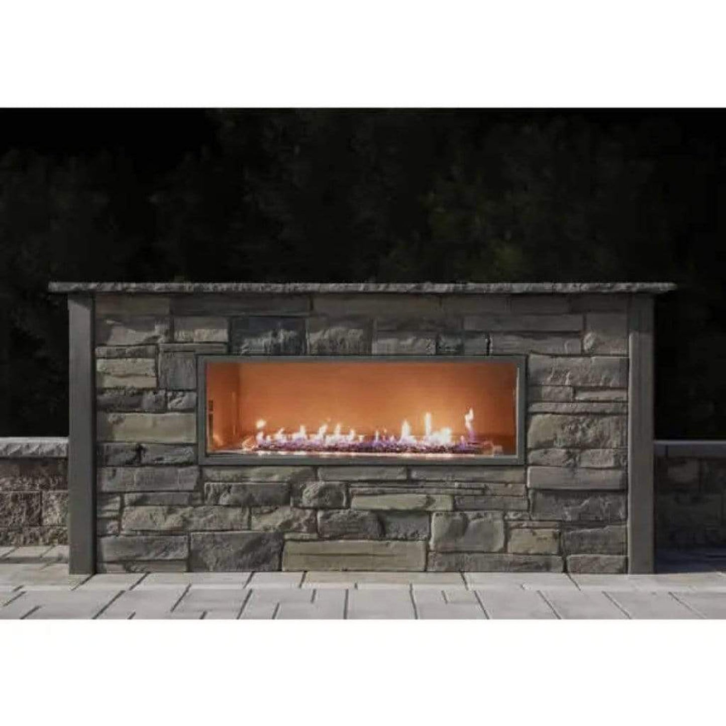 Firegear Kalea Bay LED 48" Linear Outdoor Stainless Steel Vent-Free Natural Gas Fireplace